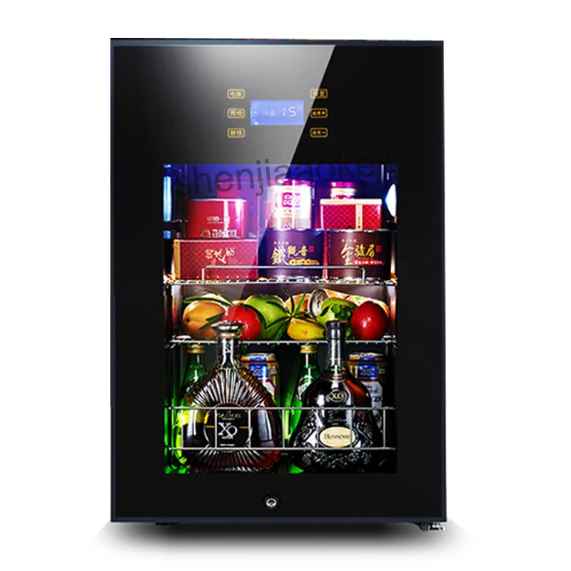 Cold Storage Refrigerator 62L Wine Refrigerators transparent glass door tea drinks freezers -5to10 degrees C food sample cabinet images - 6