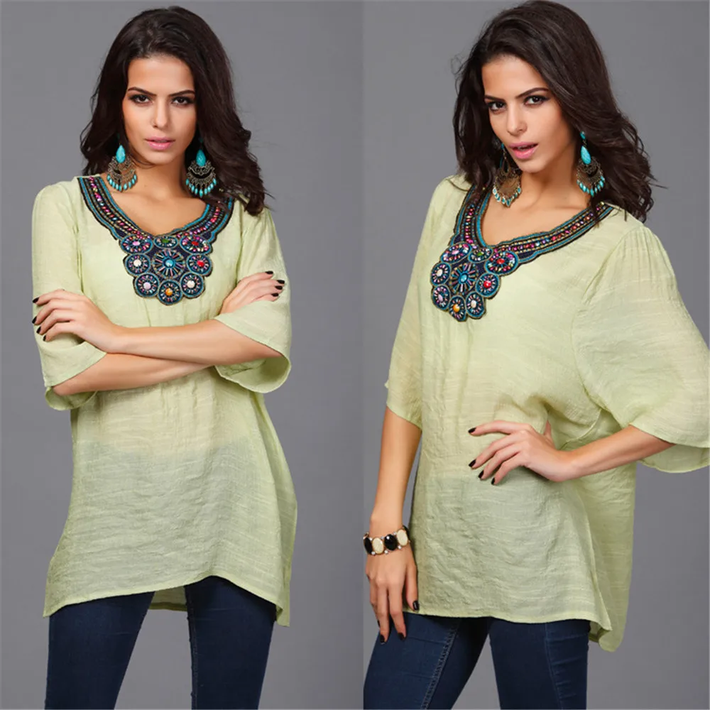 Autumn Women Blouse Plus Size 3XL Woman Clothing Autumn Brand Embroidery Blouse Shirt Casual Loose Oversized Top Chemise Femme (15)