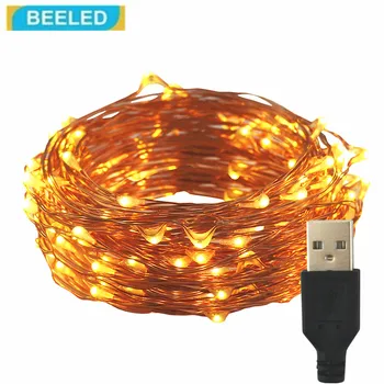 

LED strip light USB Powered led Flexible Copper lights Wire 10M 100 leds Waterproof Outdoor Christmas decorative Garden decor