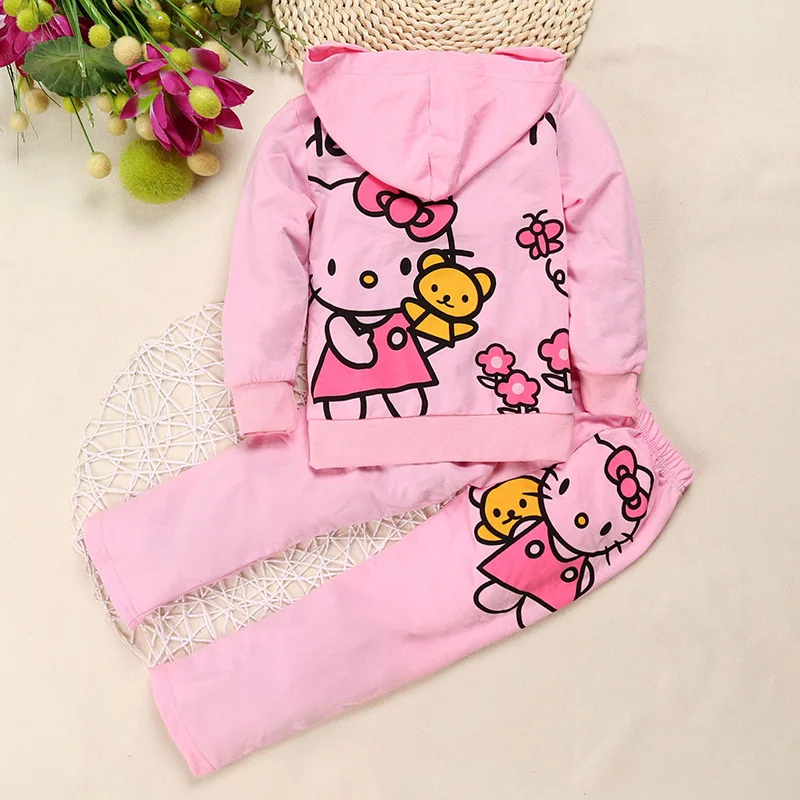 Hello kitty baby girl clothing set sports suit set children Christmas outfits girls tracksuit clothes T