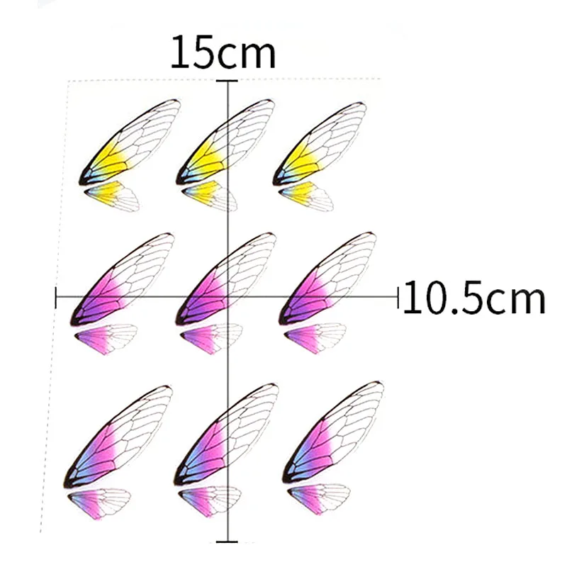 5 шт., Цикада, крылья, УФ-смола, прозрачный материал, наполнитель, эпоксидная форма, инструмент для изготовления, стикер, декоративный, подходит для сережек, ювелирных изделий, стикер для рукоделия - Цвет: 4
