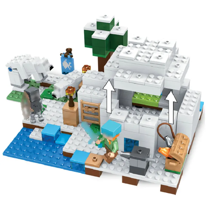 

Minecrafted Building Bricks Blocks Series The Polar Igloo With Action Figures Compatible LegoINGly Gifts For Children Education