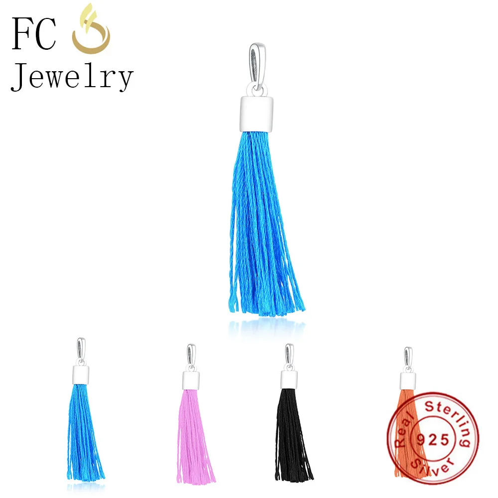 

FC Jewelry Fit Original Pandora Charms Bracelet Pulsera 925 Sterling Silver Multi Color Tassel Beads Berloque DIY Making 2019