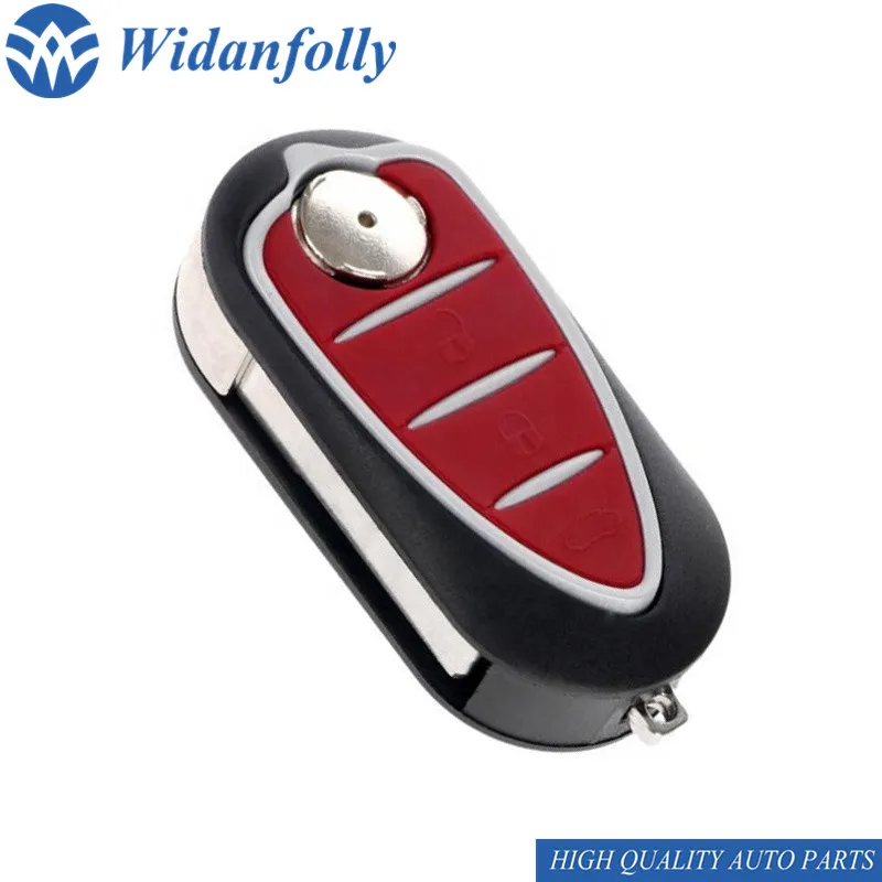

Widanfolly 3 Button Red Folding Flip Remote Key Shell Replacement For Alfa Romeo Mito Giulietta 159 GTA Cover Case High Quality