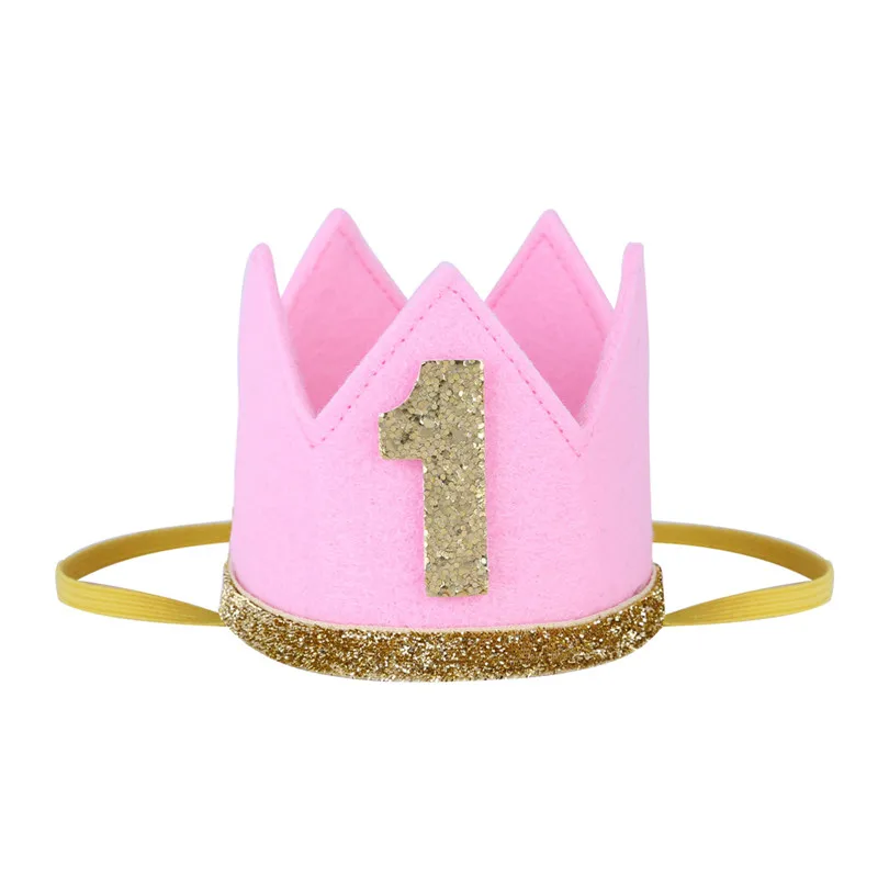 IEFiEL/Детские праздничные шляпы на день рождения для маленьких мальчиков и девочек; повязка на голову с короной принцессы; головной убор для дня рождения - Цвет: G