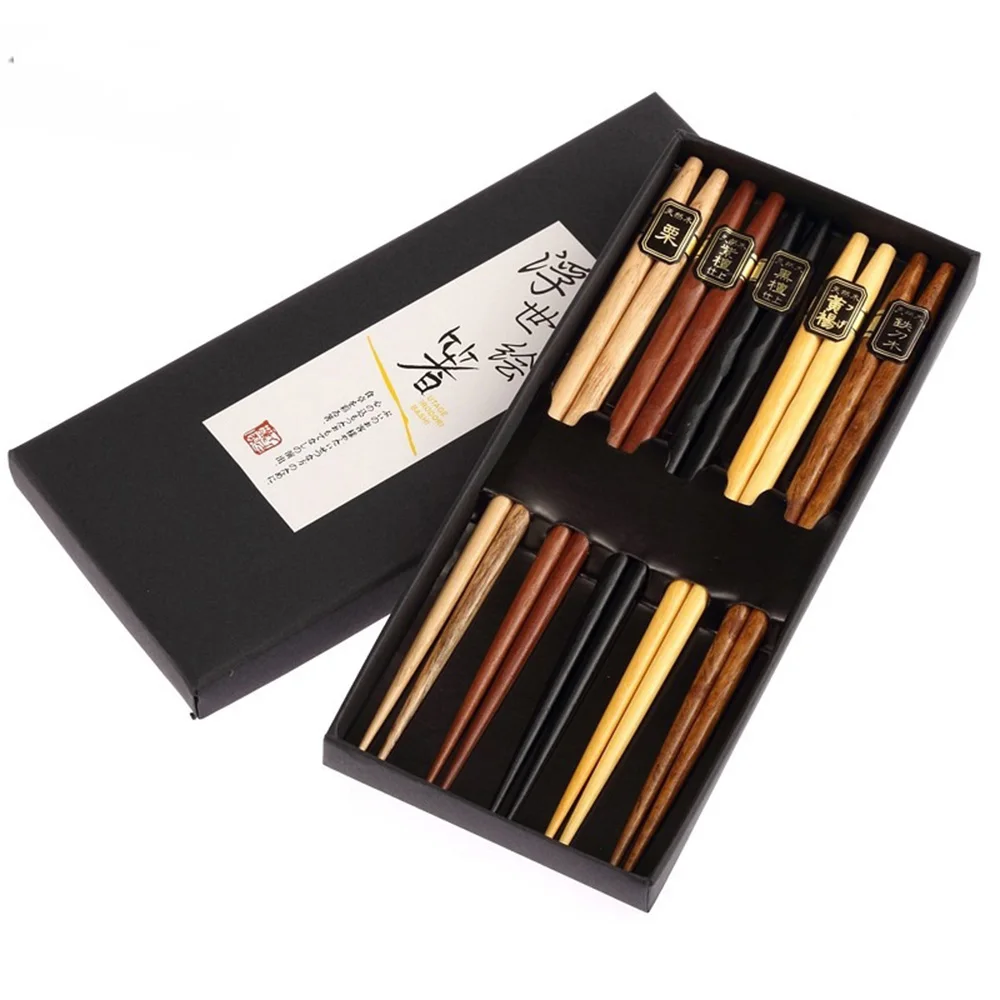 Buy Hot Sale 5 Pairs Handmade Reusable Natural Wooden