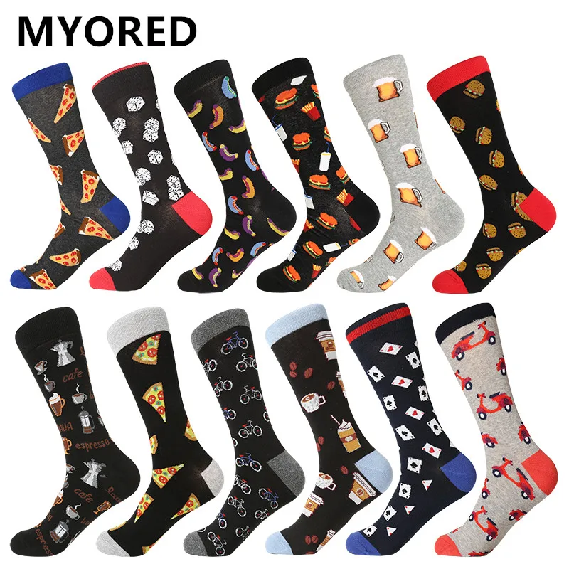 

MYORED 12pairs/Lot mens brethable casual business dressing socks party holiday festival wedding gift christmas holiday socks