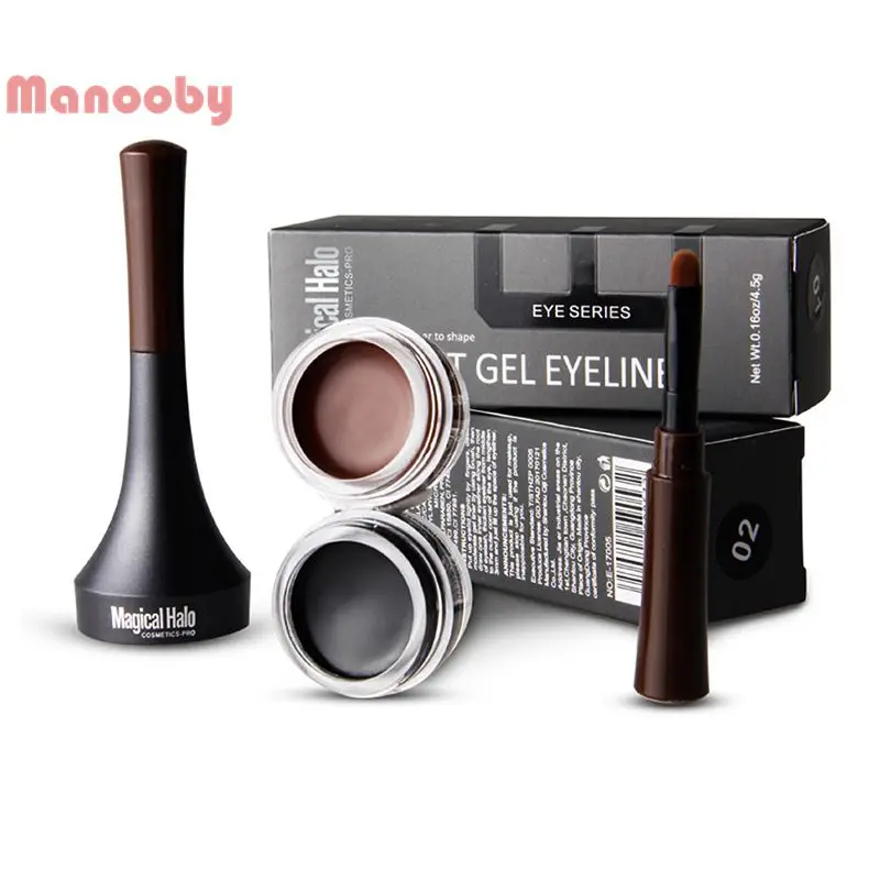 

Manooby 2 In 1 Coffee + Black Up Waterproof Cosmetics Set Eye Liner Natural Makeup Eyes Maquiagem Cream