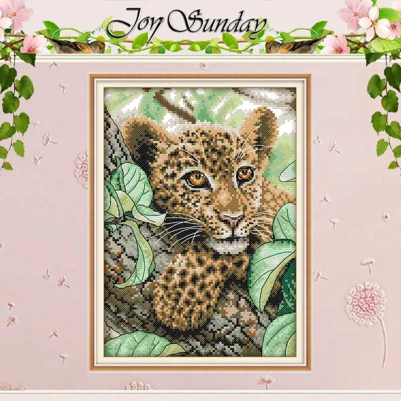 Buy Leopard painting counted Cross Stitch 11CT 14CT