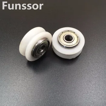 

Funssor CNC machine parts 4mm/5mm bore Openbuilds POM Polycarbonate Dual V Wheel For V Slot Aluminium Linear Extrusion
