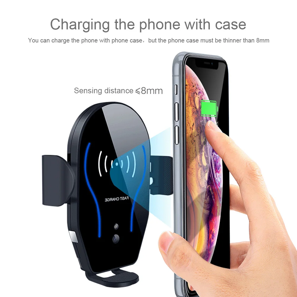 Беспроводное Автомобильное зарядное устройство Ascromy Qi для iPhone X XS Max Samsung S10 с