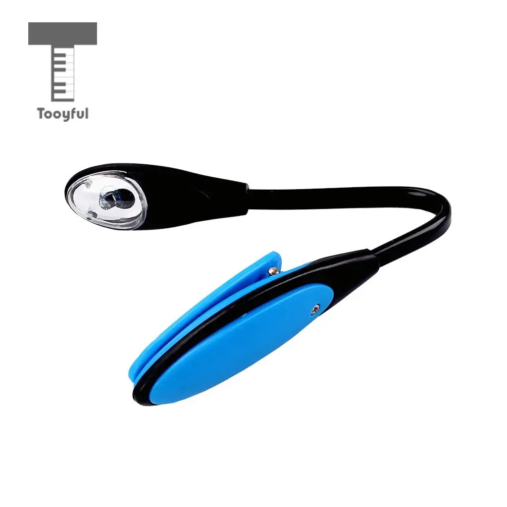 Tooyful Foldable Music Sheet Book Reading LED Light Music Stand Clip-on Lamp Piano Guitar Violin Playing Accessory
