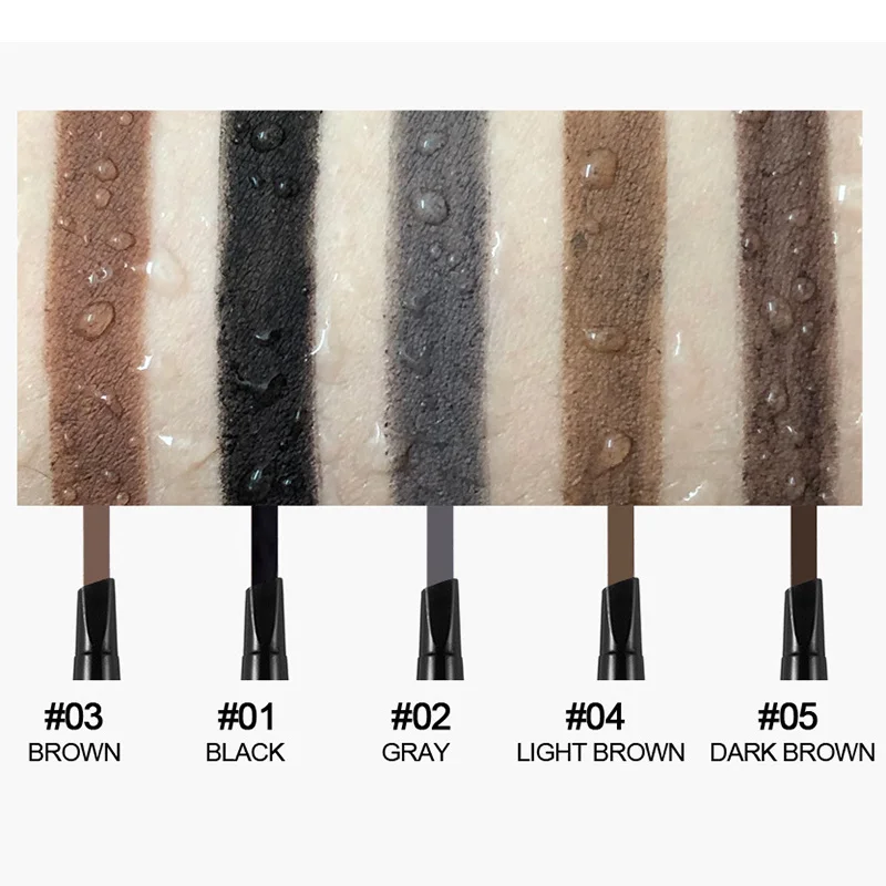 

HANDAIYAN 5 Color Long Lasting Double Ended Eyebrow Pencil Waterproof No Blooming Rotatable Triangle Eyebrow Makeup Tool TSLM2