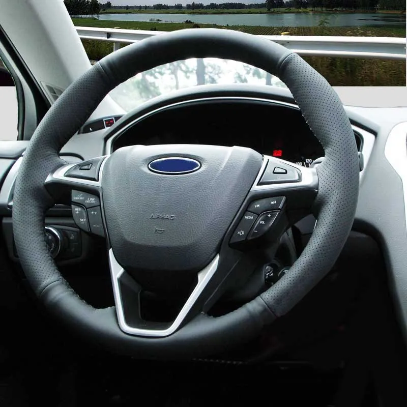 

car-styling DIY Genuine Length cover on the steering wheel car covers for Ford Fusion MONDEO 2013-2017 ,EDGE 2015-2017