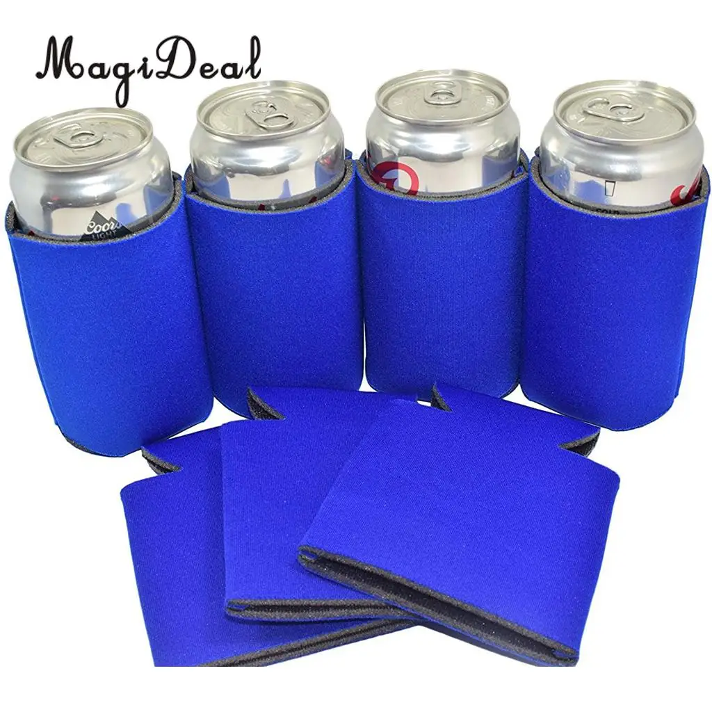 Set of 8 Neoprene Can Sleeves Collapsible Thermocoolers Can Cooler Sleeves Tropical Summer Soda Beer Caddies for Weddings Bridal Shower Birthday Beach Bachelorette Parties