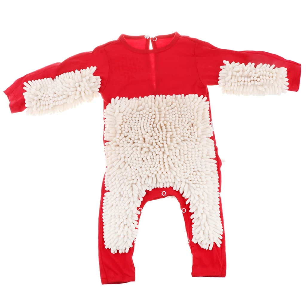 Baby Mop Romper For Newborn Boys Girls Clothes Long Sleeve Crawling Jumpsuit Infant Cleaning Mop Suit Costume Bodysuit