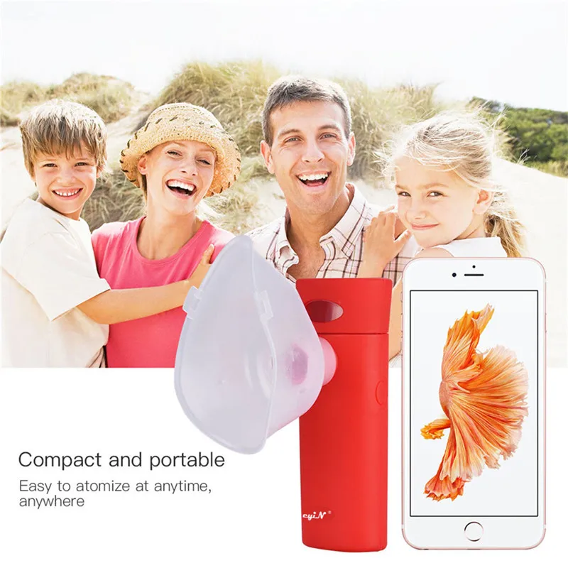 

Family USB Rechargeable Handheld Mesh Nebulizer Atomizer Vaporizer Humidifier Steaming Adult Kid Medical Inhalator Cough Asthma