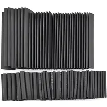 127 Unids/lote Negro Pegamento Resistente A La Intemperie Kit Surtido Heat Shrink Tubing Tube Manguitos