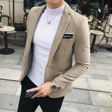 Весна и осень шерстяной маленький костюм мужской Молодежный тонкий корейский вариант прилива красивый пиджак Повседневный костюм Мужская рубашка