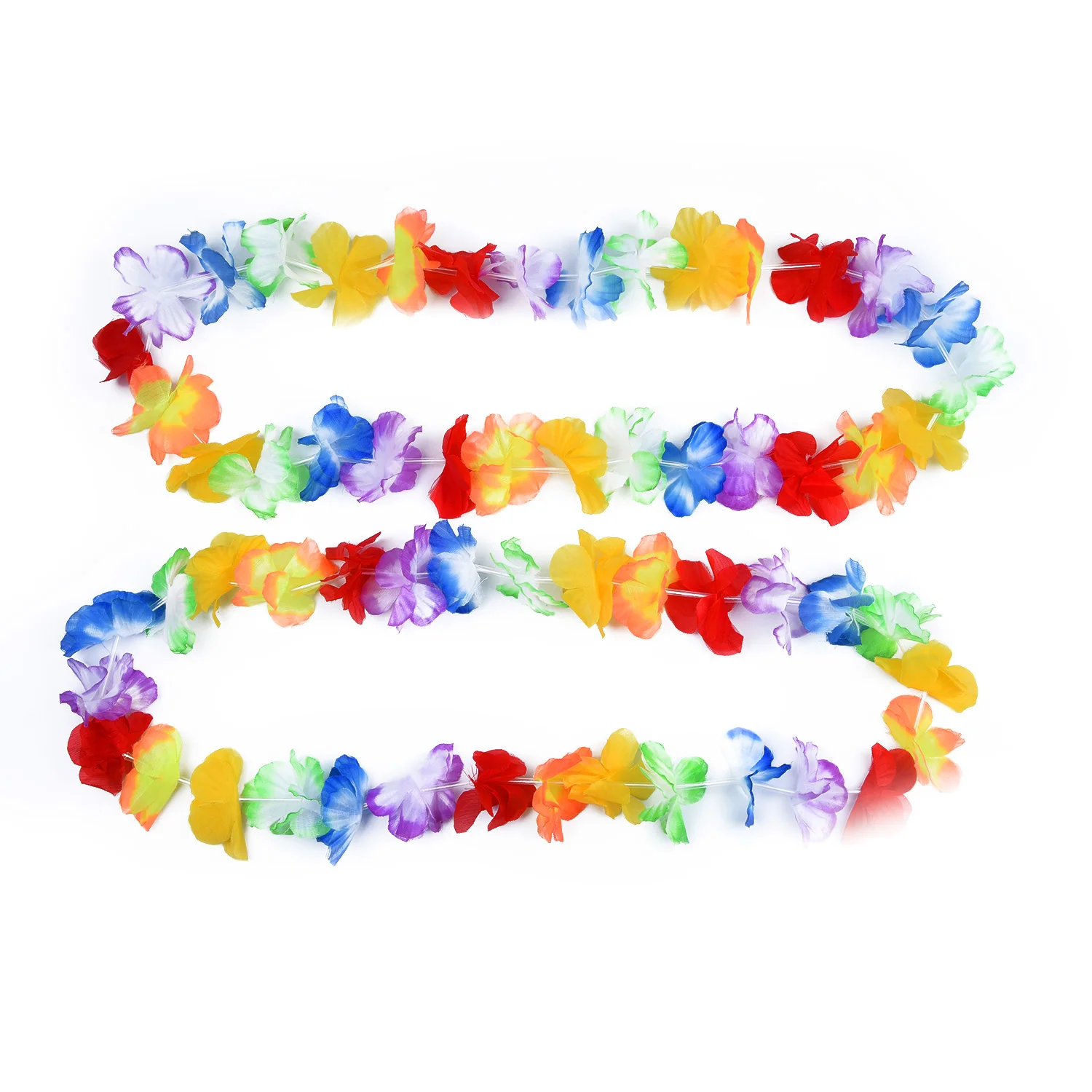 

10X Fancy Hawaiian Flower Leis Garland Necklace Dress/Party/Hawaii/Beach/Fun