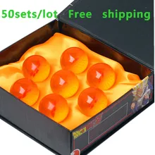 50 компл./лот Дракон шары 7 звезда, кристаллический шар Набор из 7 шт с рисунками из комикса «Жемчуг дракона», Набор фигурок(4 см