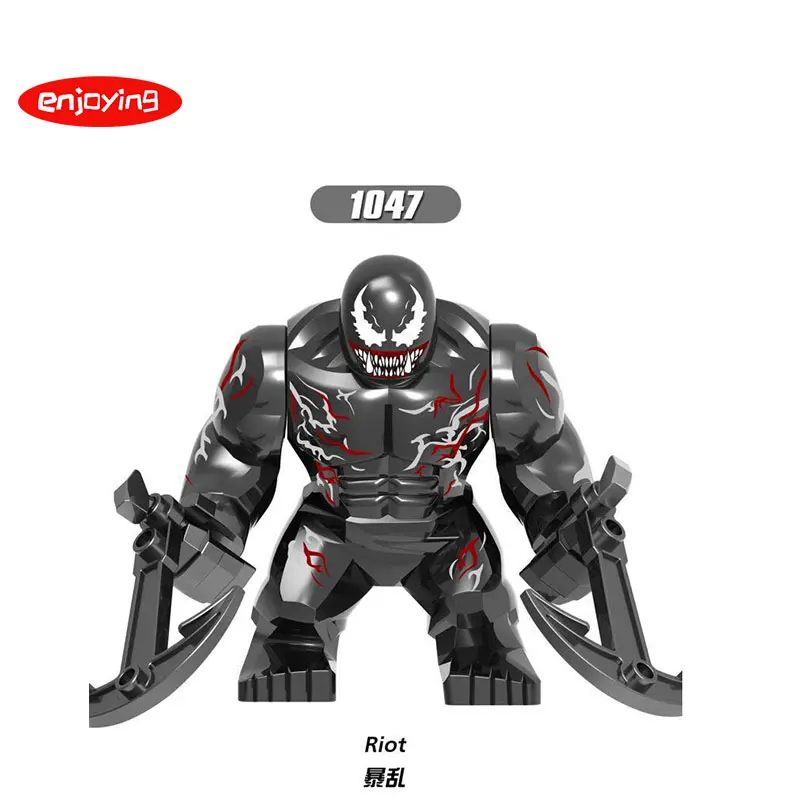 Big Size Marvel Venom Hulk Figures Riot Carnage Obsidian Green Lantern Building Blocks Toy Compatible with Legoing For Children