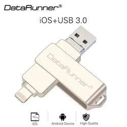 DataRunner OTG USB флэш-накопитель для iPhone X/8/7/плюс вращение интерфейсом Usb 8 г 16 г 32 г 64 г 128 г Cle usb 3,0 флэш-диск