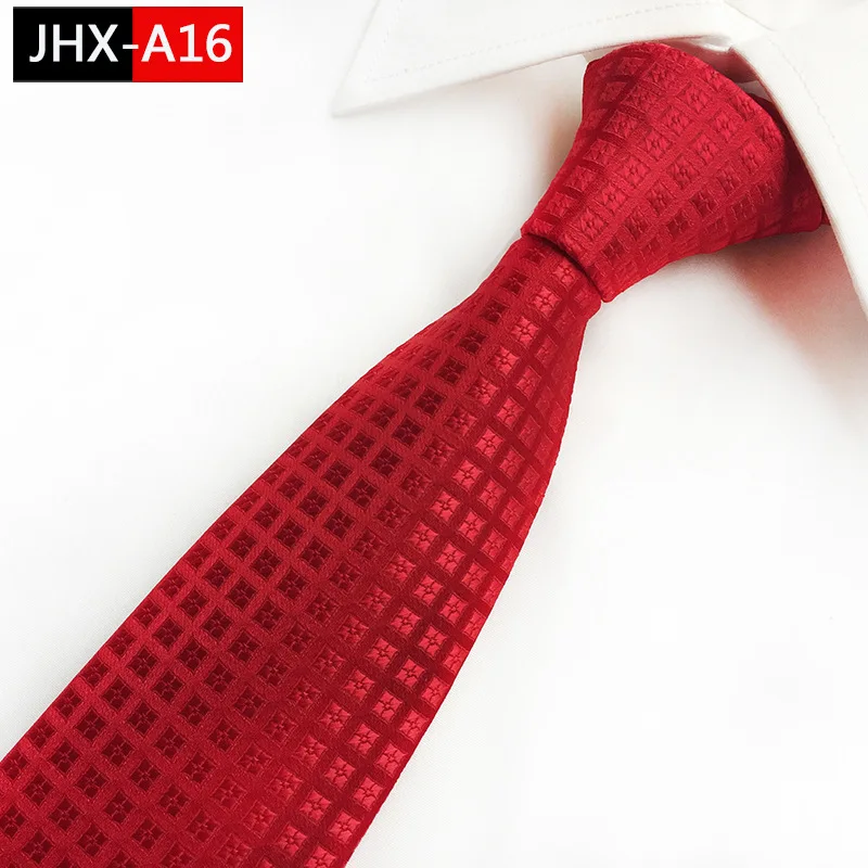 JHX-A16 Мужской полосатый галстук шелковые галстуки Классический розовый жаккардовый галстук костюм Свадебные обручальные Галстуки - Цвет: JHX-A16