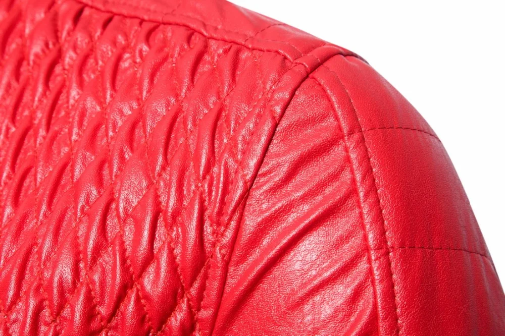 Модная кожаная куртка Для мужчин 2018 Осенняя мода мотоциклетная куртка пальто мужской красный Дизайнер Европейский Стиль кожаные пальто