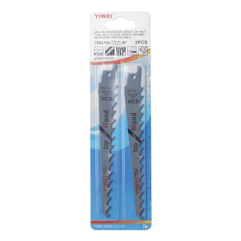 

2Pcs 6Inch Blades Reciprocating Saw Sharp S617K Extra Sabre Pruning For Wood Safety Metal Wood Cutting Woodworking Tools-M20
