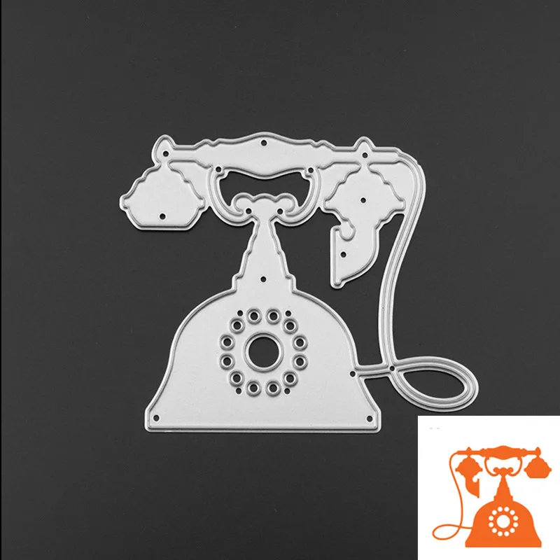 

Vintage Phone Metal Crafts Cutting Dies Stencils For DIY Scrapbooking Photo Album Paper Card Decorative Craft Dies Cut Template