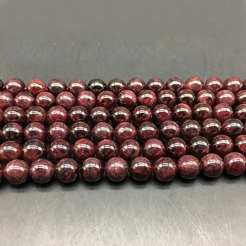 

2018 Natural Stone Beads Dark wine Red Garnet Round Loose Beads For Jewelry Making Size 4.6.8.10.12mm