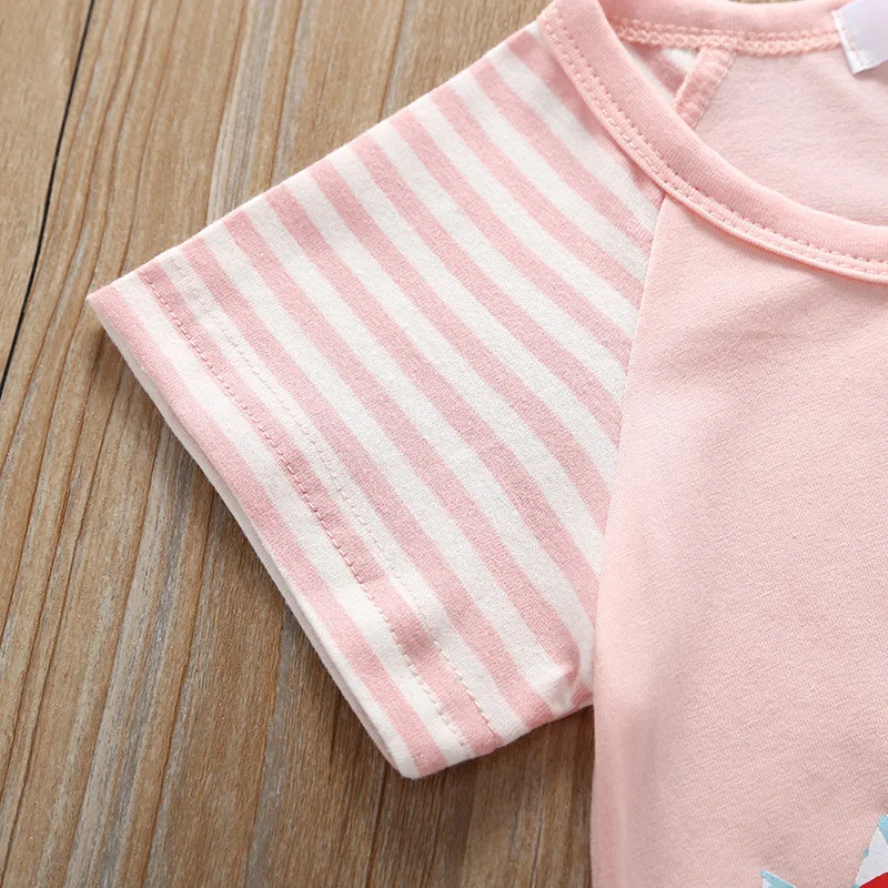 INS Girls Cute Pony Long Style T-Shirt Dress Cotton Short Sleeve Summer Children's Dresses07