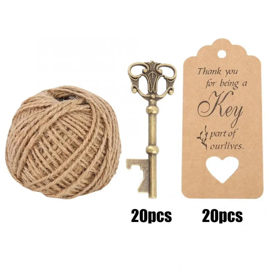 

50pcs Party Keys Bottle Opener Wine Ring Keychain Wedding Party Favors Vintage Kitchen Accessories Antique Gifts for Guests