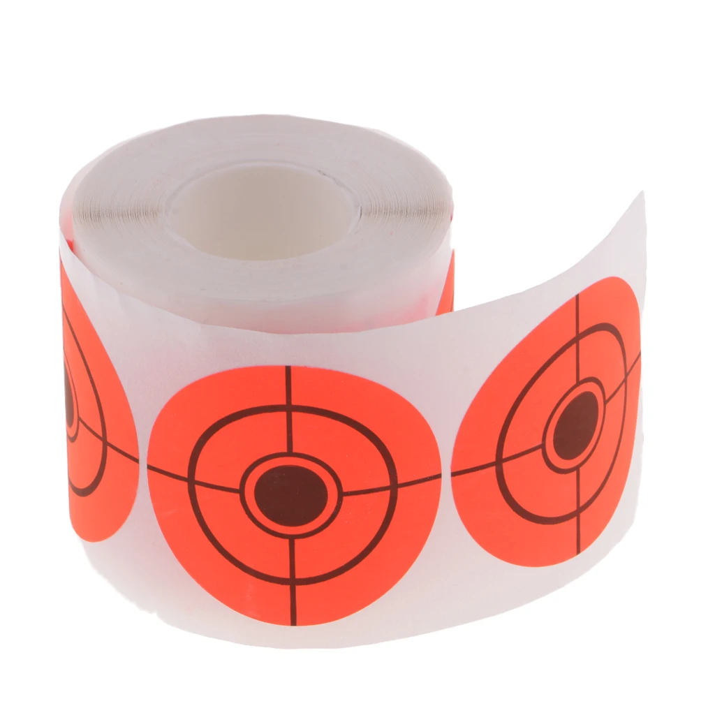 250pcs/roll Paper Target Florescent Orange Adhesive Shooting Target Stickers for Archery Bow Hunting Shooting Training