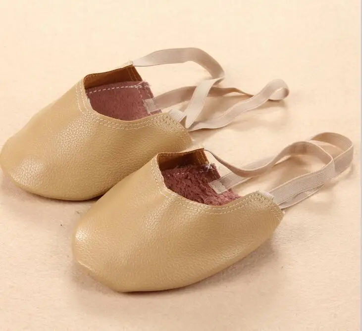 

Girl Women Gymnastics Ballet Belly Dance Foot Thong Leather Dance Paw Shoes Half Sole Nude Black White EU31-EU41 Free Shipping