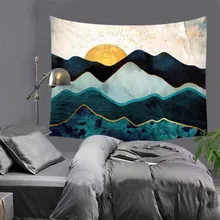Abstract sunset Mountains print Indian tapestry hippie mandala wall hanging Bohemian bedspread dorm decor tapestry 51x60 LZC35 hanging mountains boat lake wall tapestry
