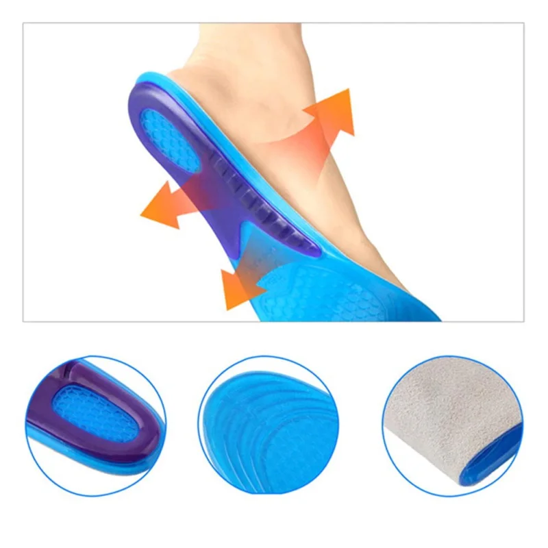 Удобная силиконовая противоскользящая гелевая мягкая спортивная обувь стелька = ортопедическая супинаторная Массажная стелька