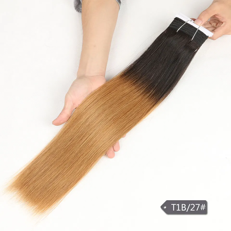 Najtaniej 1 sztuka tylko Ombre brazylijski Yaki proste włosy ludzkie wiązki oferty Remy 2 Tone Ombre T1B 27 30 rude włosy wyplata rozszerzenia 113g