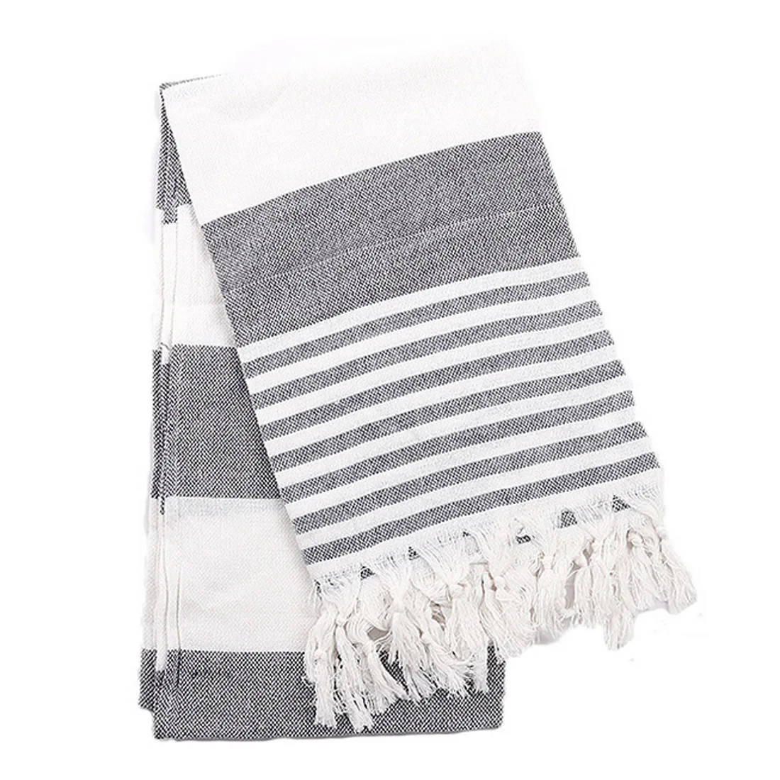 

Adult cotton yarn striped thin towel shawl sunscreen towel travel camping shawl Turkish beach towel sunscreen cotton tassel
