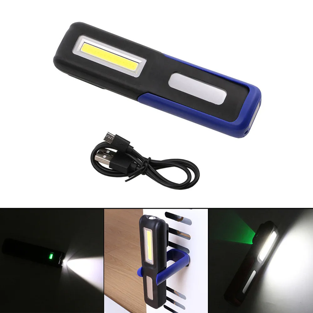 

USB Rechargeable 3W COB LED Work Light Magnetic Flashlight Torch Work Lights For Camping Lanterna flashlight Night Light