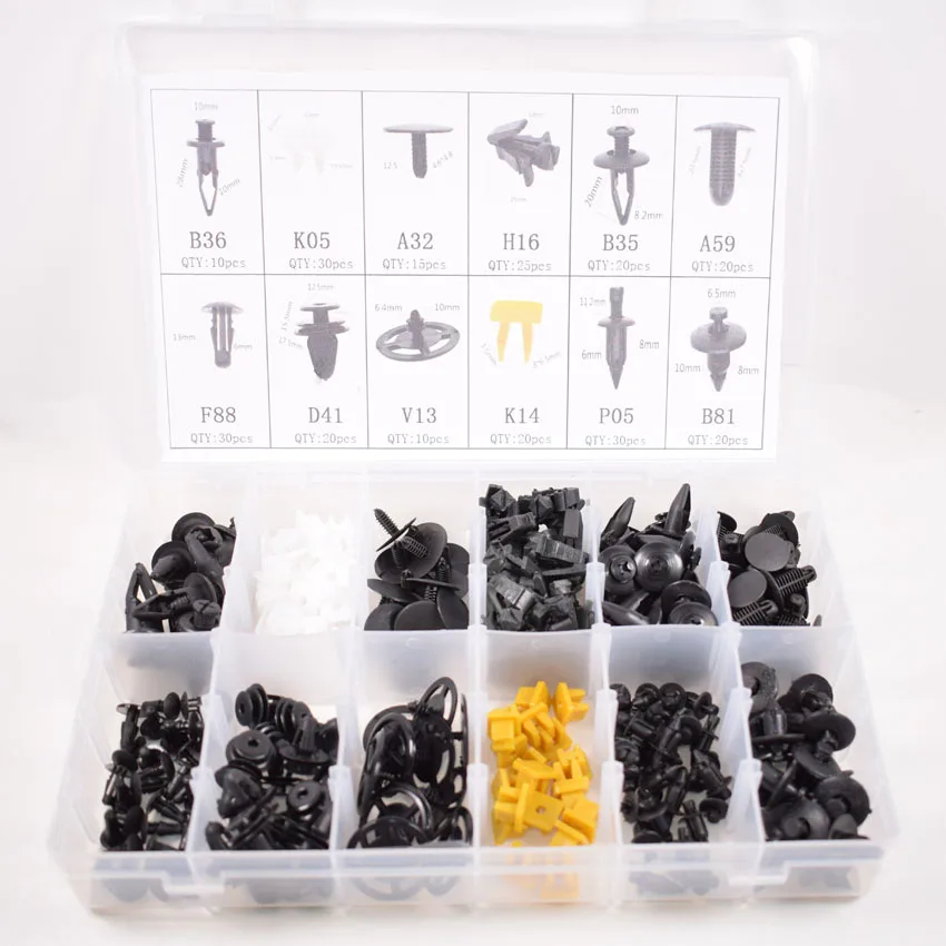 250 PCS AUTO BODY BUMPER CLIP FASTENER ASSORTMENT FOR NISSAN