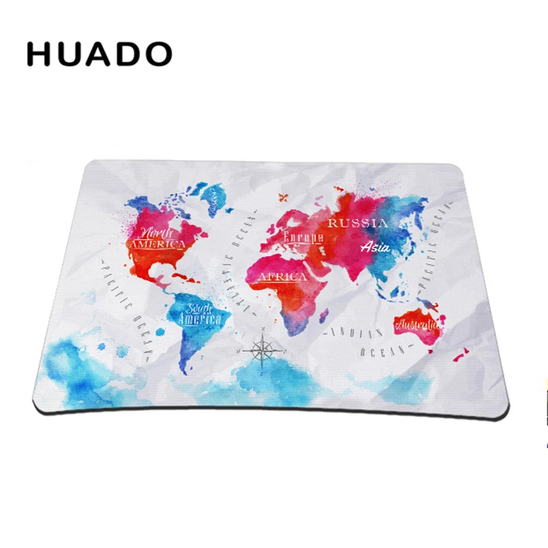 Коврик для мыши с картой мира игровой коврик 18*22 см резиновый на заказ overwatch/World of
