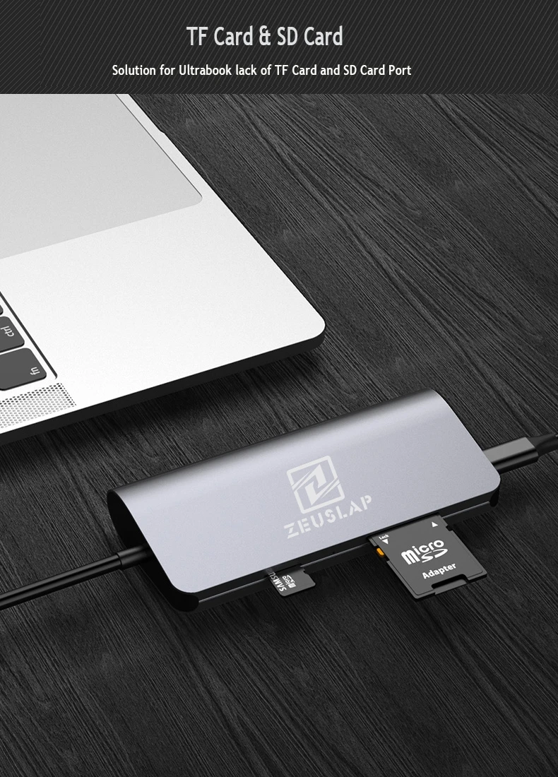 ZEUSLAP USB3.0 концентратор USB C к HDMI RJ45 Thunderbolt 3 адаптер для MacBook samsung Galaxy S9 huawei mate 10 P20 Pro type C концентратор