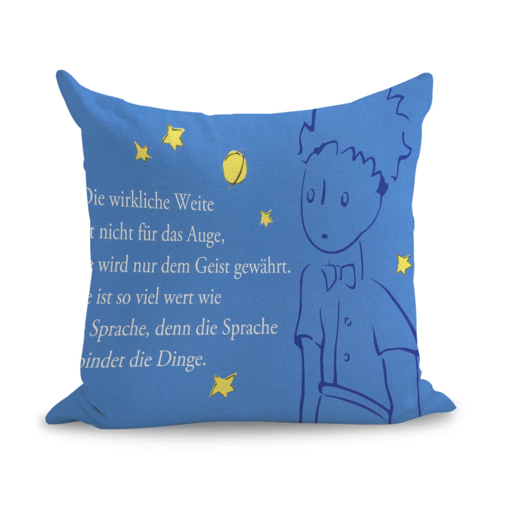 Маленький принц Звезда ночь Мультяшные подушки льняной диван сиденье подушечка диванная подушка домашний Декор подарок - Цвет: Бургундия