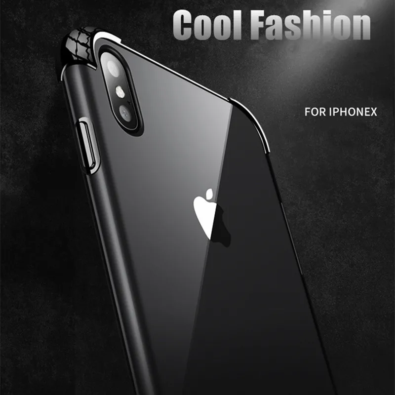 Shockproof 360 Degree Clear Protect Cover for iPhone x Case Soft TPU + Hard PC Plastic Cover For iPhone 6s 6 7 8 Plus xs xr Case