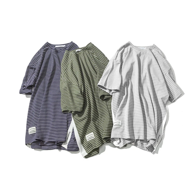 

Men T-shirt Striped Raglan Sleeve Summer Casual Style O-Neck T-shirts Men 3Colors Available M-2XL