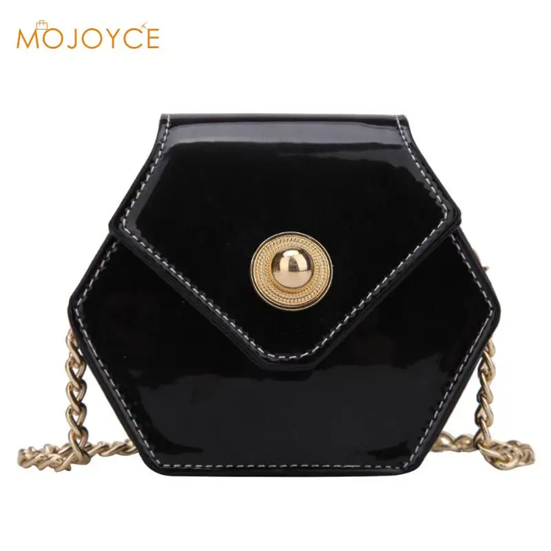 

Solid Color Hexagon Shoulder Small Handbags Women Chain Flap Crossbody Bags Handbags Change Coin Mini Phone Pouch for Little Kid