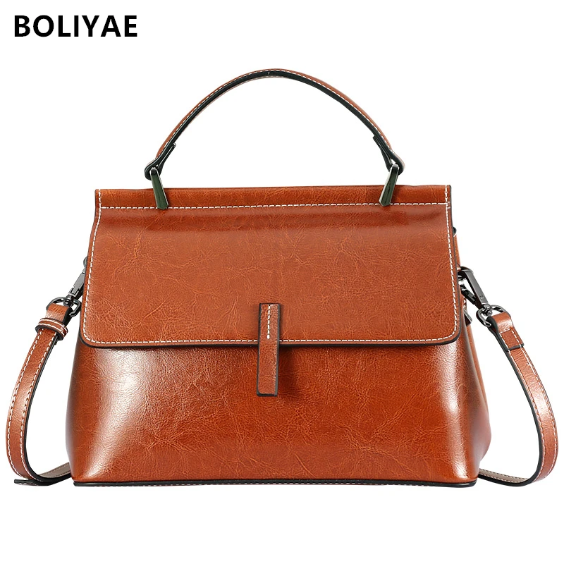 

BOLIYAE Genuine Leather Totes Women Crossbody bags fashion luxury Shoulder Bags