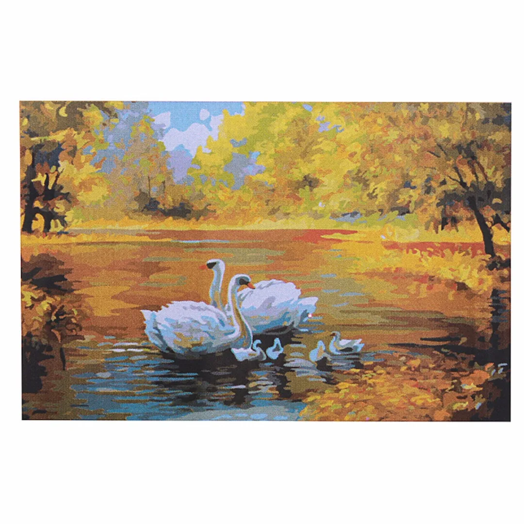 White Swan Lake Art Paint By Number DIY 40*50cm  Acrylic Oil Painting On Canvas
